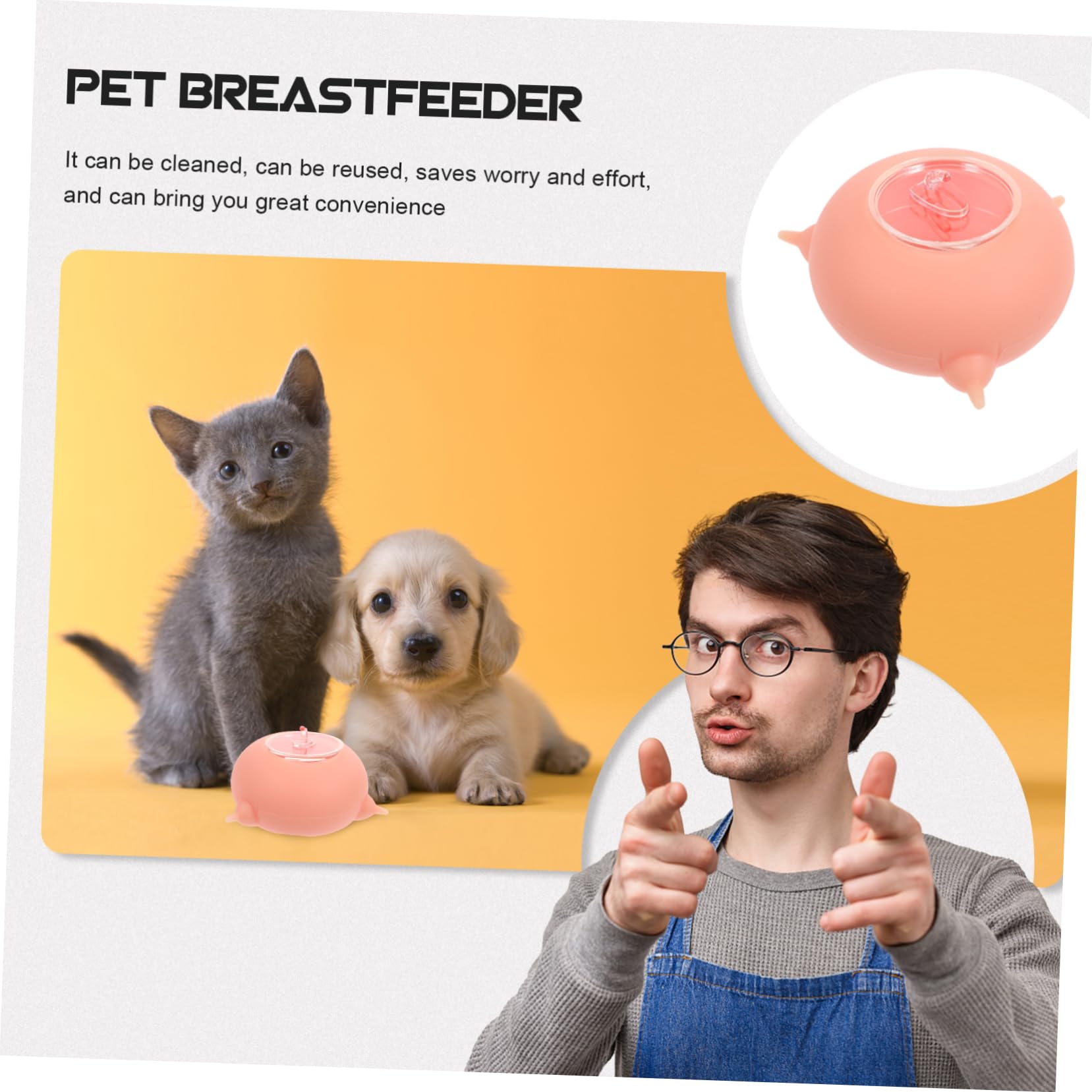 BESPORTBLE Biberon in Silicone Leggero ed Elastico per Piccoli Animali, Strumento per Alimentazione Cuccioli per Addestramento Animali Domestici Rosa