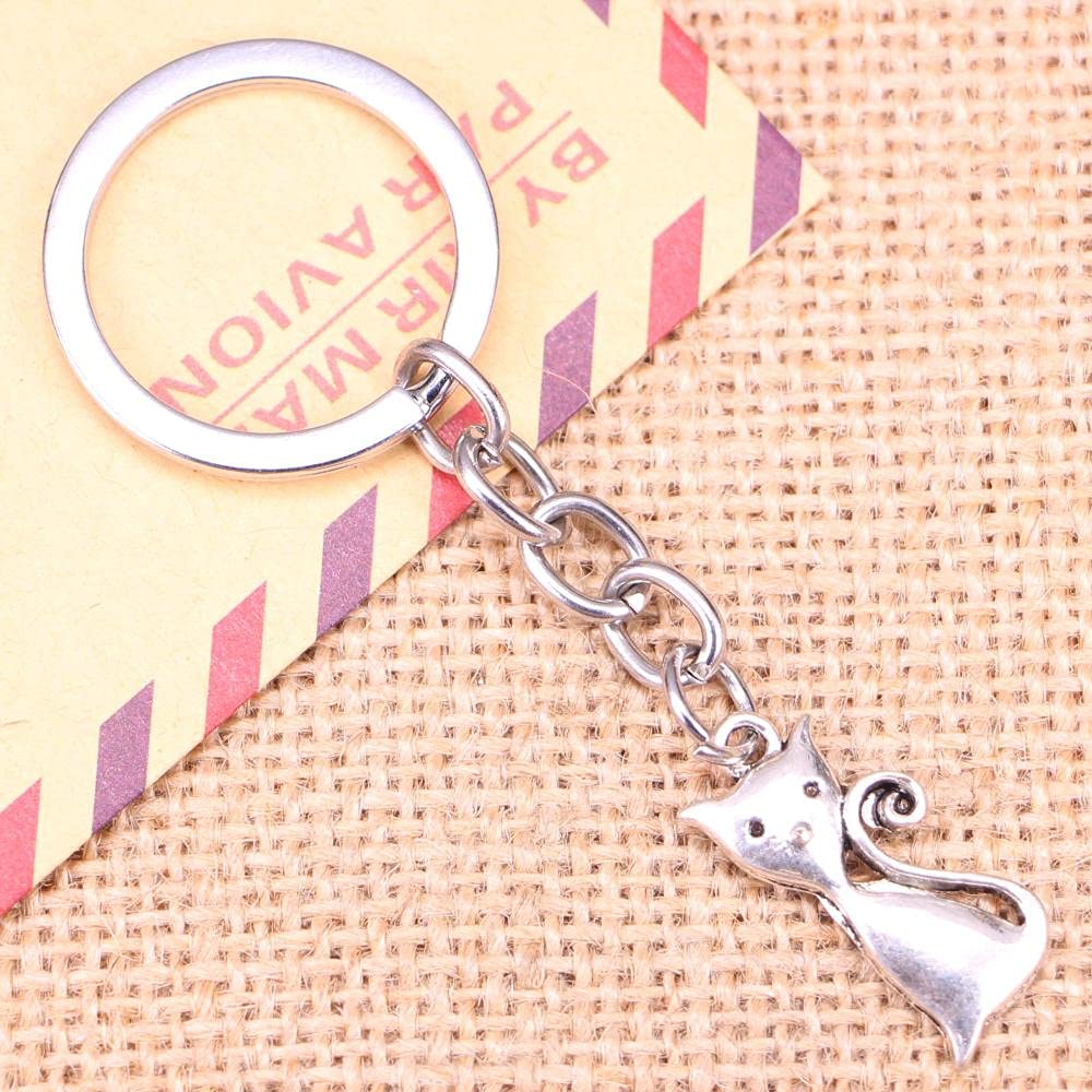 20 Stück 25X12Mm Herren Katze geformt Schlüsselanhänger DIY Auto Schmuck Souvenir Geschenk
