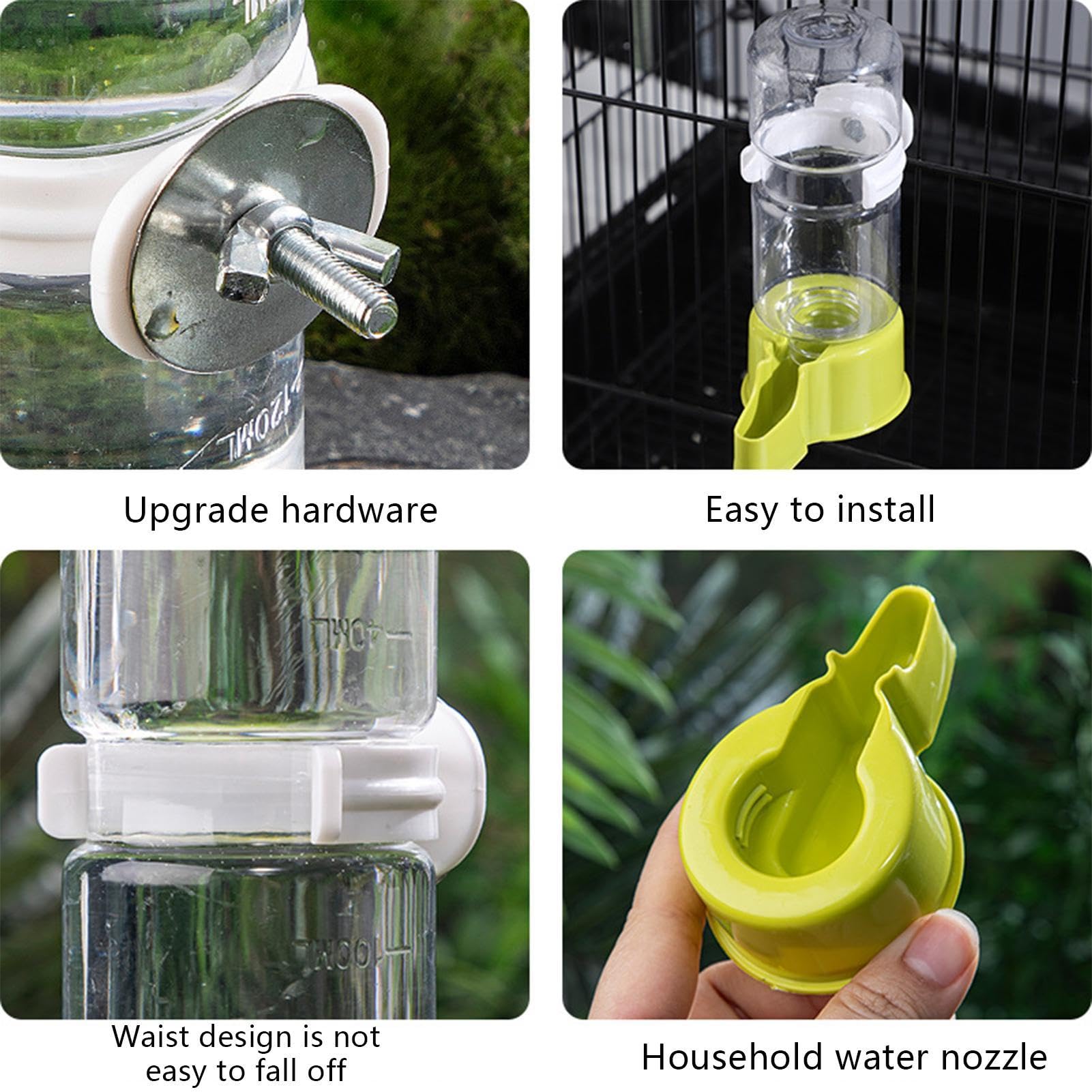 Distributore di acqua per uccelli, alimentatore automatico per uccelli, distributore d'acqua per pappagalli, alimentatore automatico per acqua, comodo dispenser automatico di acqua per uccelli