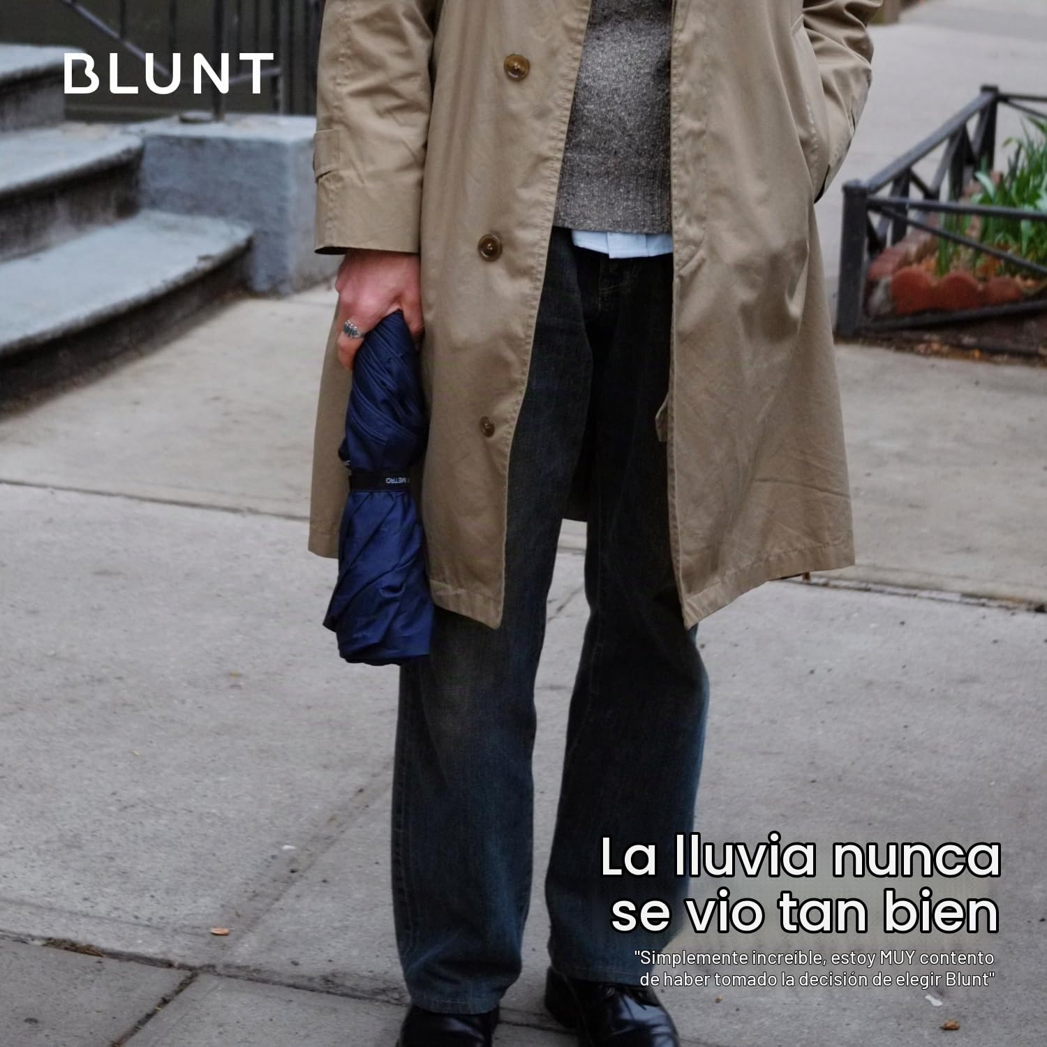 BLUNT Metro - Paraguas de viaje - Paraguas resistente al viento de 100 cm, paraguas compacto para viento y lluvia, portátil, resistente, protección UV, color azul marino