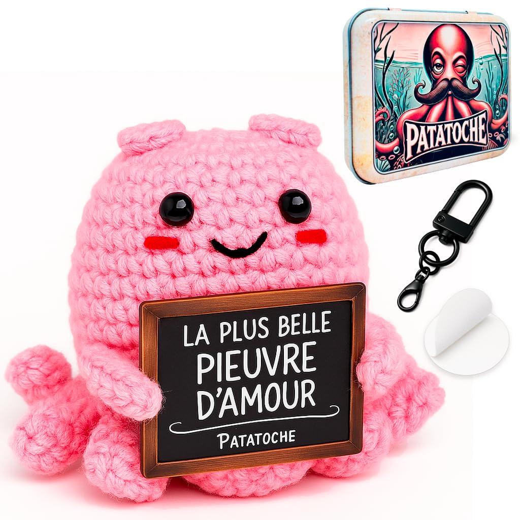 CheriGift Cadeau Couple Amoureux pour Femme Homme - Tortue en Crochet Main Romantique avec Carte Je t'aime - Anniversaire Ou Mariage Cadeau Original pour Couple Petite Amie Petit Ami