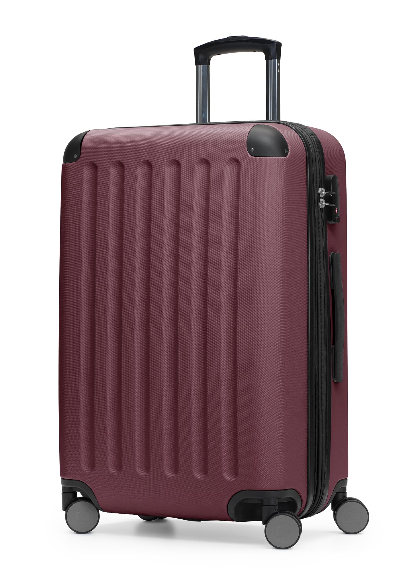 Hauptstadtkoffer Spree - Mittelgroßer Hartschalenkoffer, TSA, 4 Rollen, Koffer, Trolley, Rollkoffer, Reisekoffer, Volumenerweiterung, 65 cm, 74 Liter, Burgund