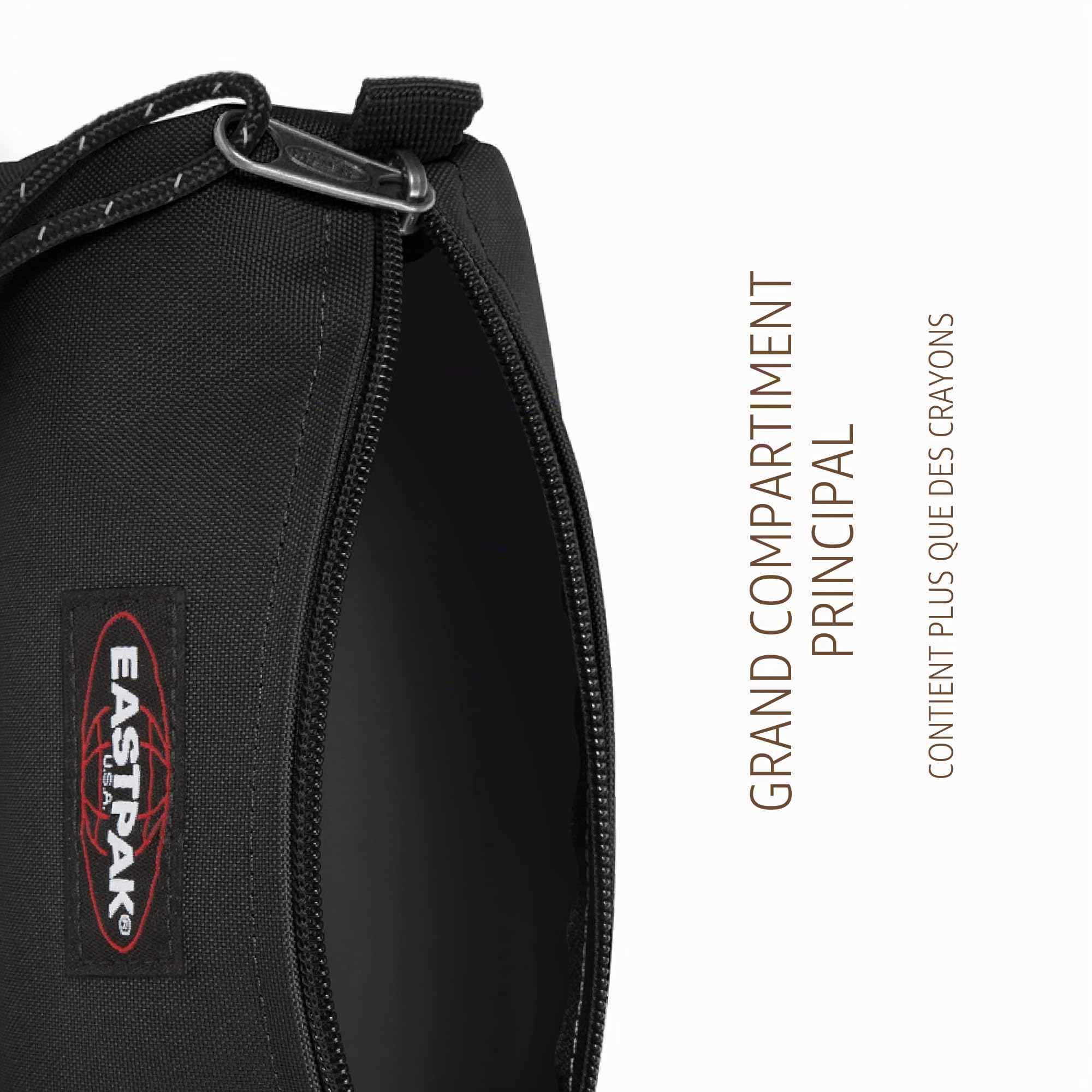 EASTPAK Orbit Petit Sac à Dos, 34 cm, 10 L, Gris (Sunday Grey) & BENCHMARK Single Trousse, 27 L - Black (Noir)