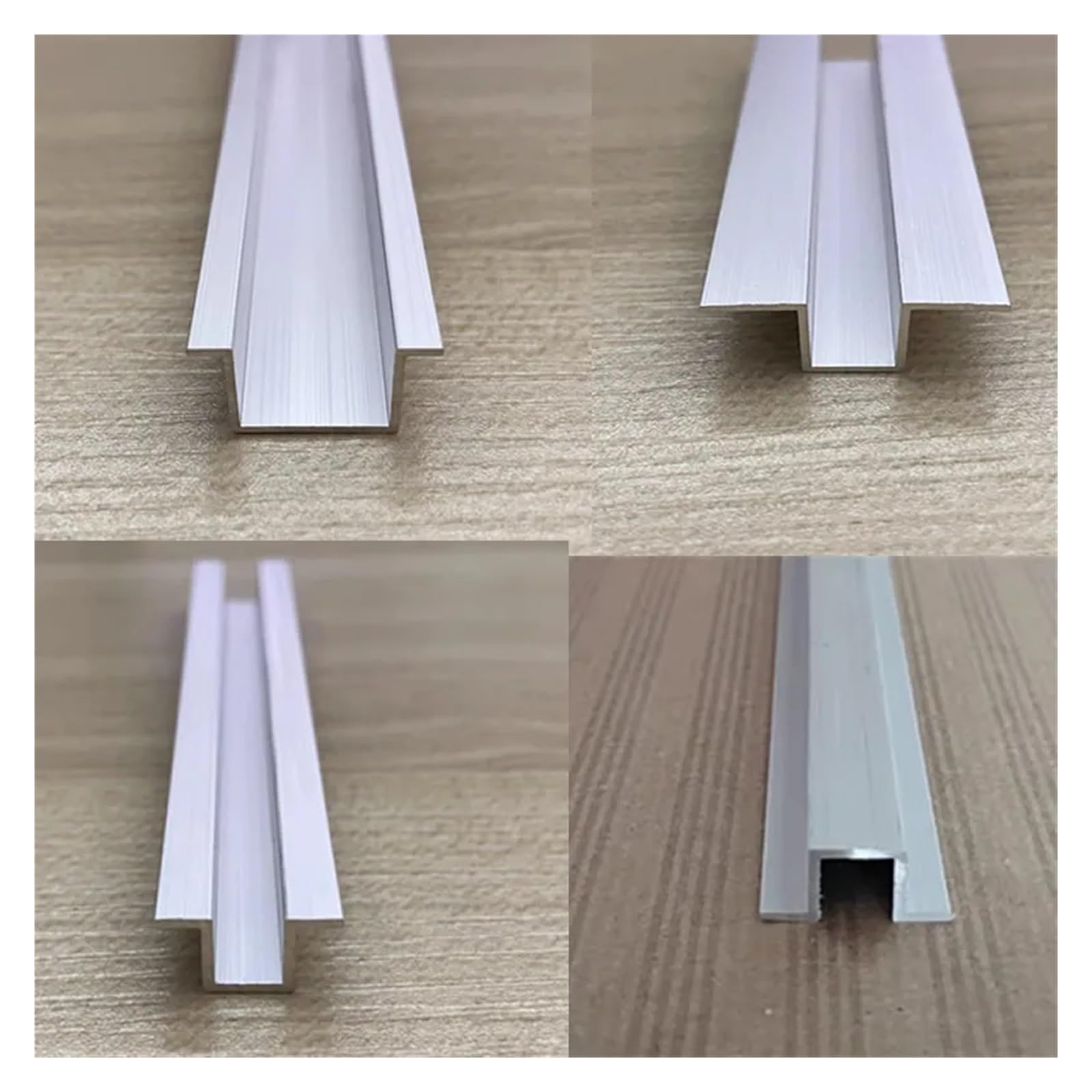 Aluminiowy profil w kształcie litery U, Aluminiowy kanał w kształcie litery U. Szerokość 4-10 mm. Długość 50 cm. Gniazdo karty ze szczeliną dylatacyjną krawędziową(10x10x10mm,50cm x 2pcs)