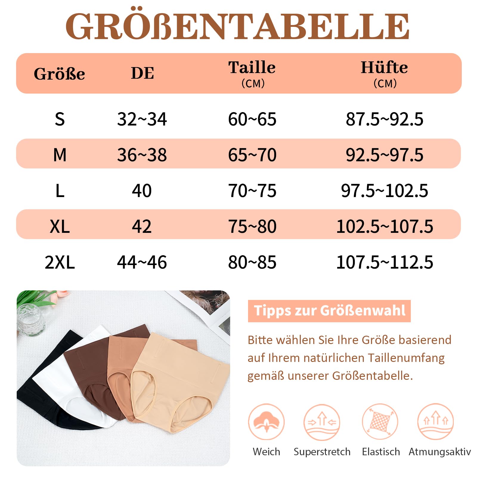 Werena Bauchweg Unterhose Damen Shapewear Miederhose Hohe Taille Stark Formend Body Shaper Miederslip Nahtlose Figurformende Unterwäsche & Bauch Weg Slips Shaping Hose