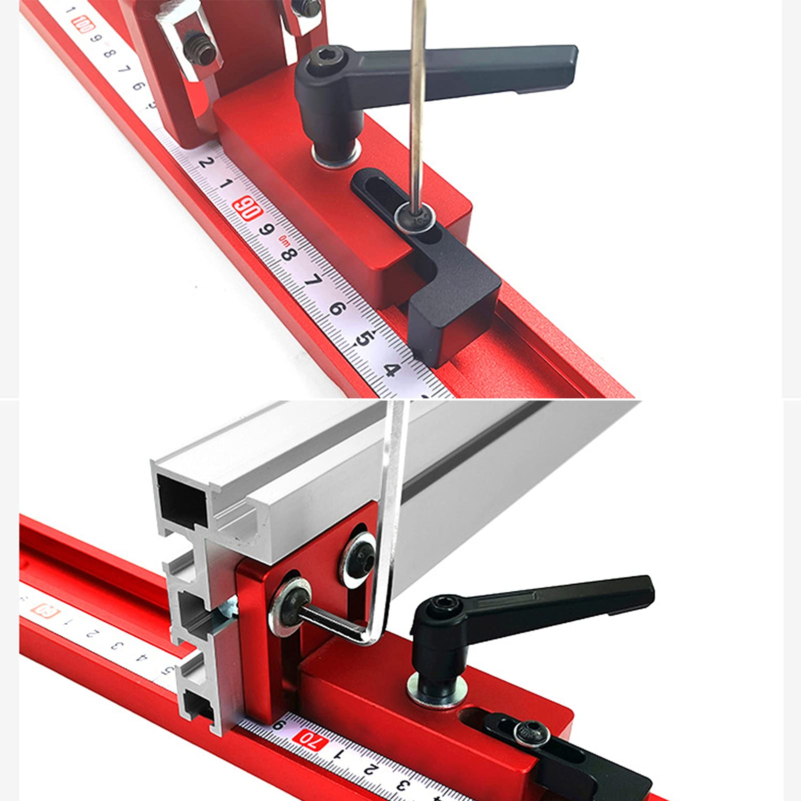 Tope de pista de inglete, tipo 30/45 T-Slot T-Track tapón de aleación de aluminio localizador de conducto de retención de riel de carpintería Herramienta de trabajo de madera (B-45)
