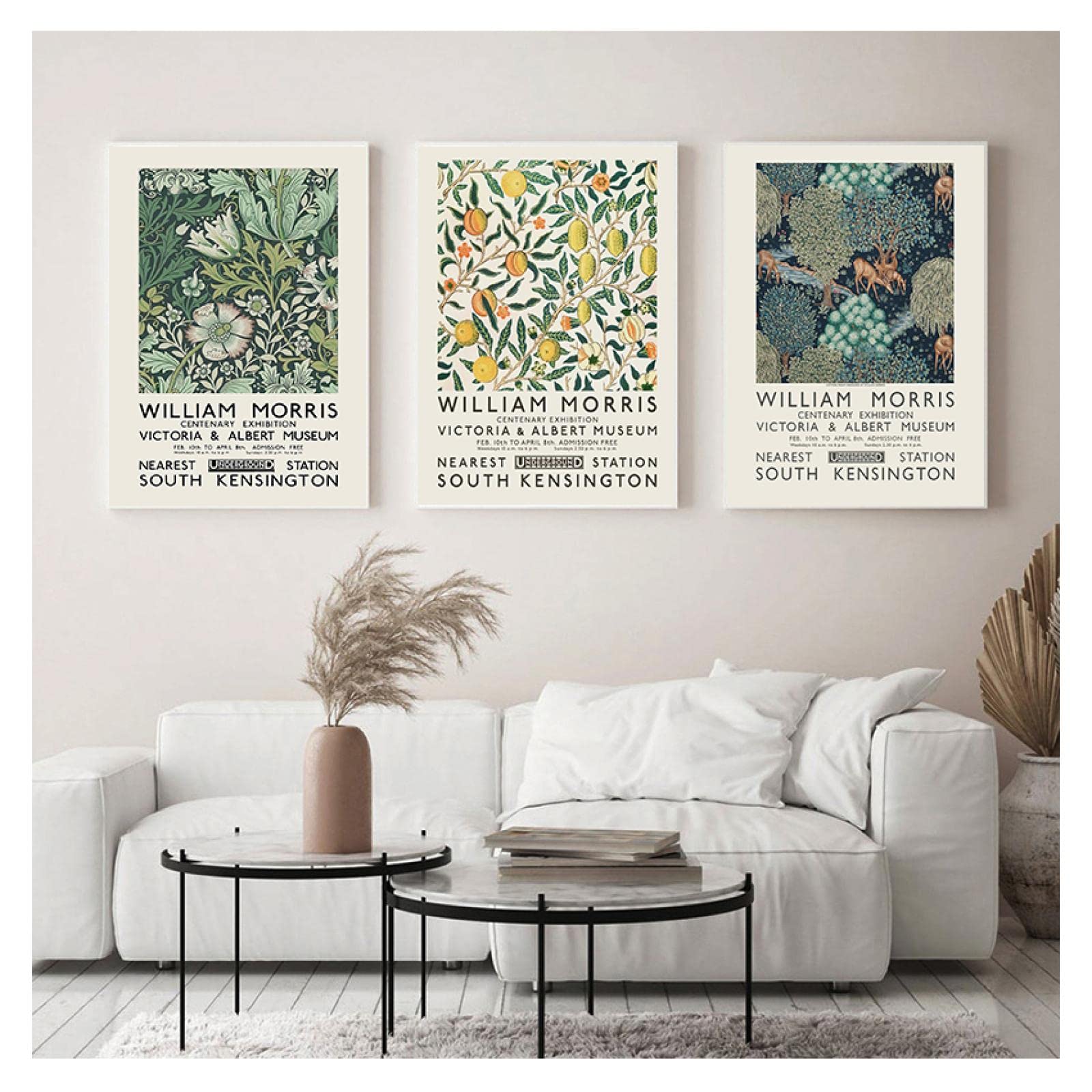 Poster della mostra del Victoria and Albert Museum London Underground Art Nouveau Pittura Wall Decor William Morris Stampa su tela 90x70cmx3pcs Frameless