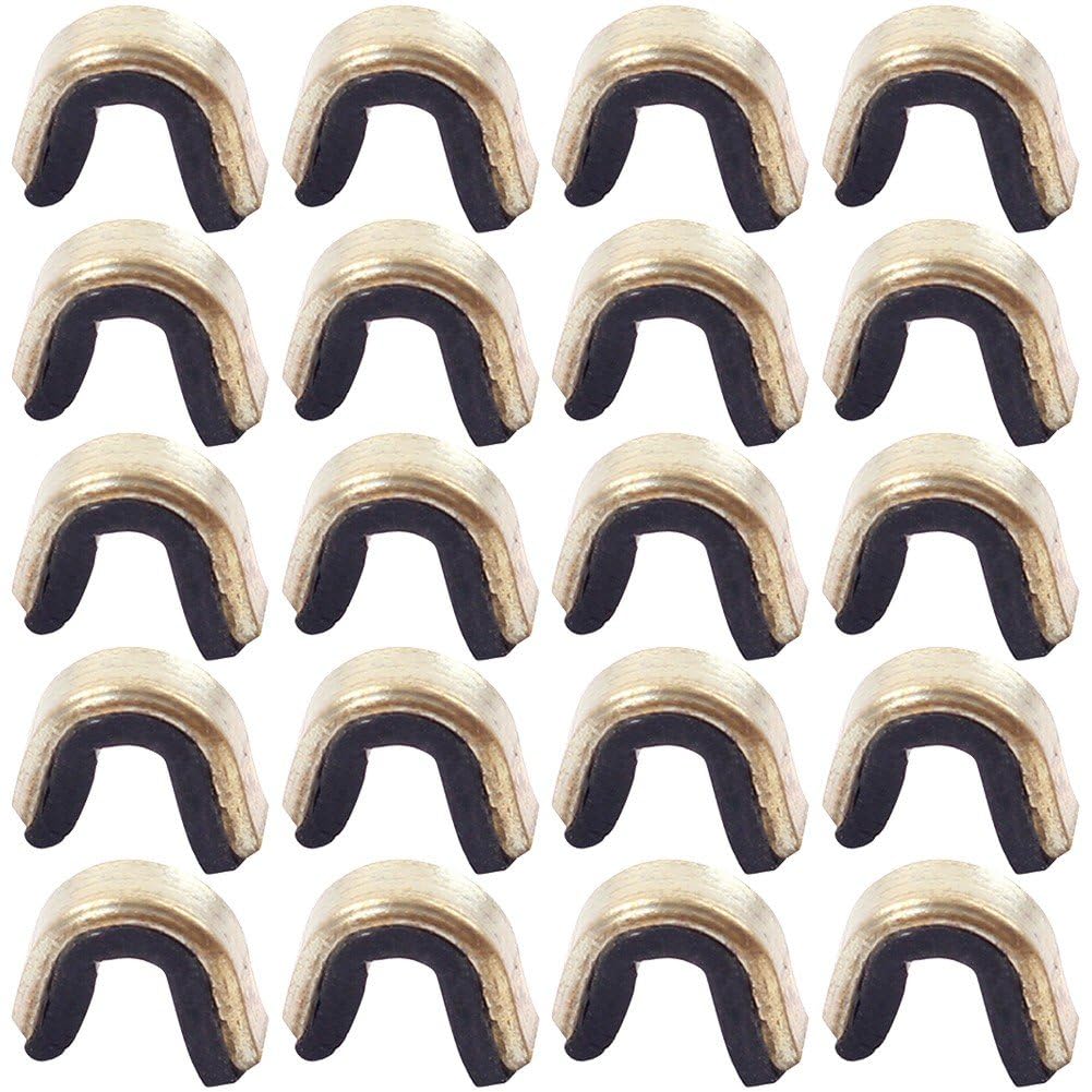 Sanfly 20pcs Archery String Nocking Points Brass Bow String Buckle Clips Brass Outer with Rubberized Liner