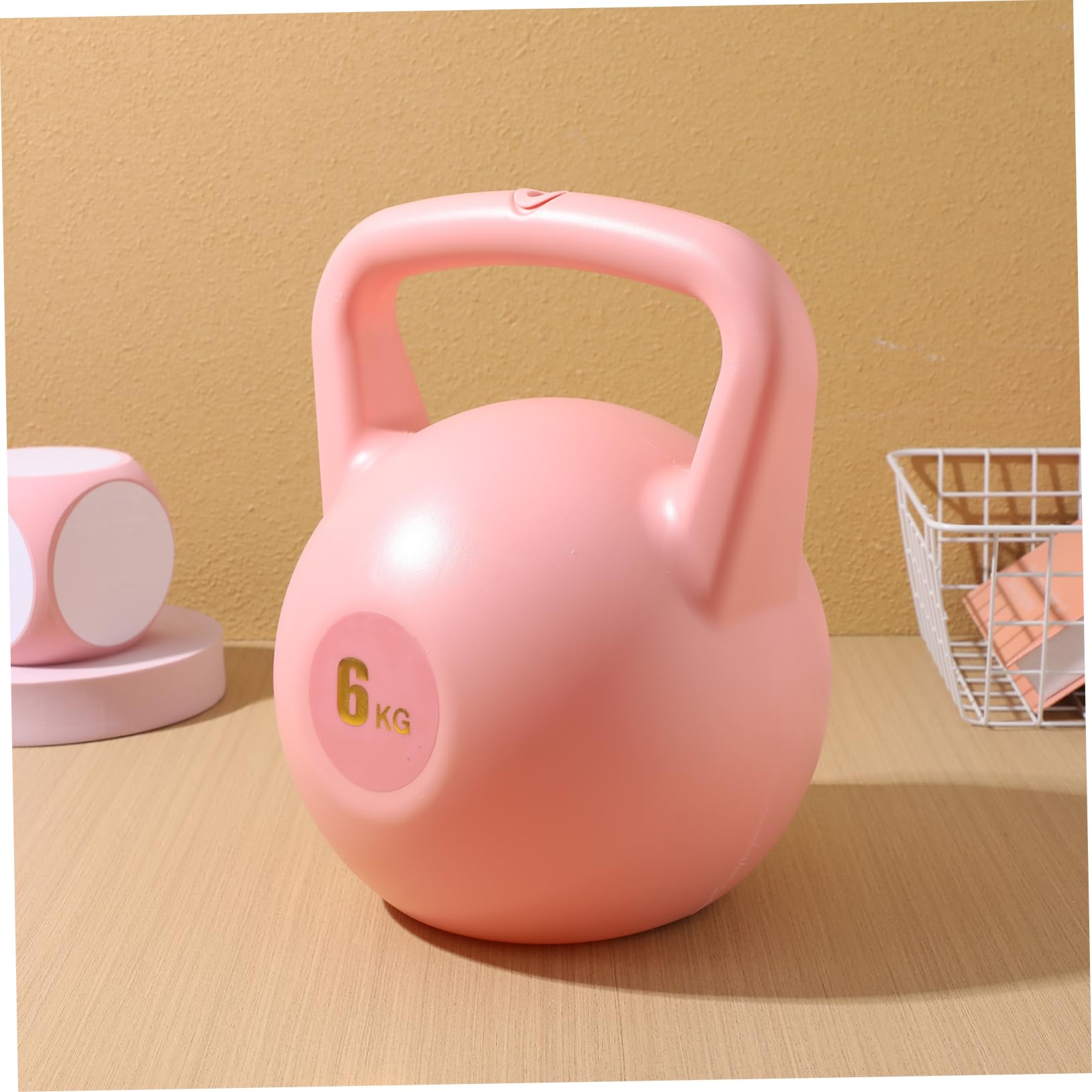 Kisangel Pe Kettlebell mit 6kg Gewicht zum Krafttraining für Männer und Frauen Strapazierfähiges Trainingsgerät für Kraftaufbau und Fitness Zuhause mit Einzigartigem Design