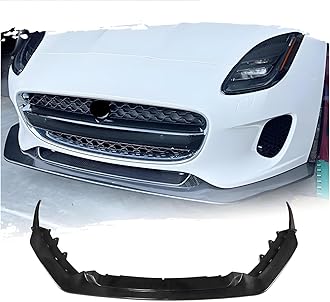 Carbon Fiber Front Bumper Lip Spoiler Splitter Racing Body Kits Compatible with Jaguar F-TYPE Base 2017-2019, Bumper Replacement, Quick-Release Bolt-on Bumper Kit
