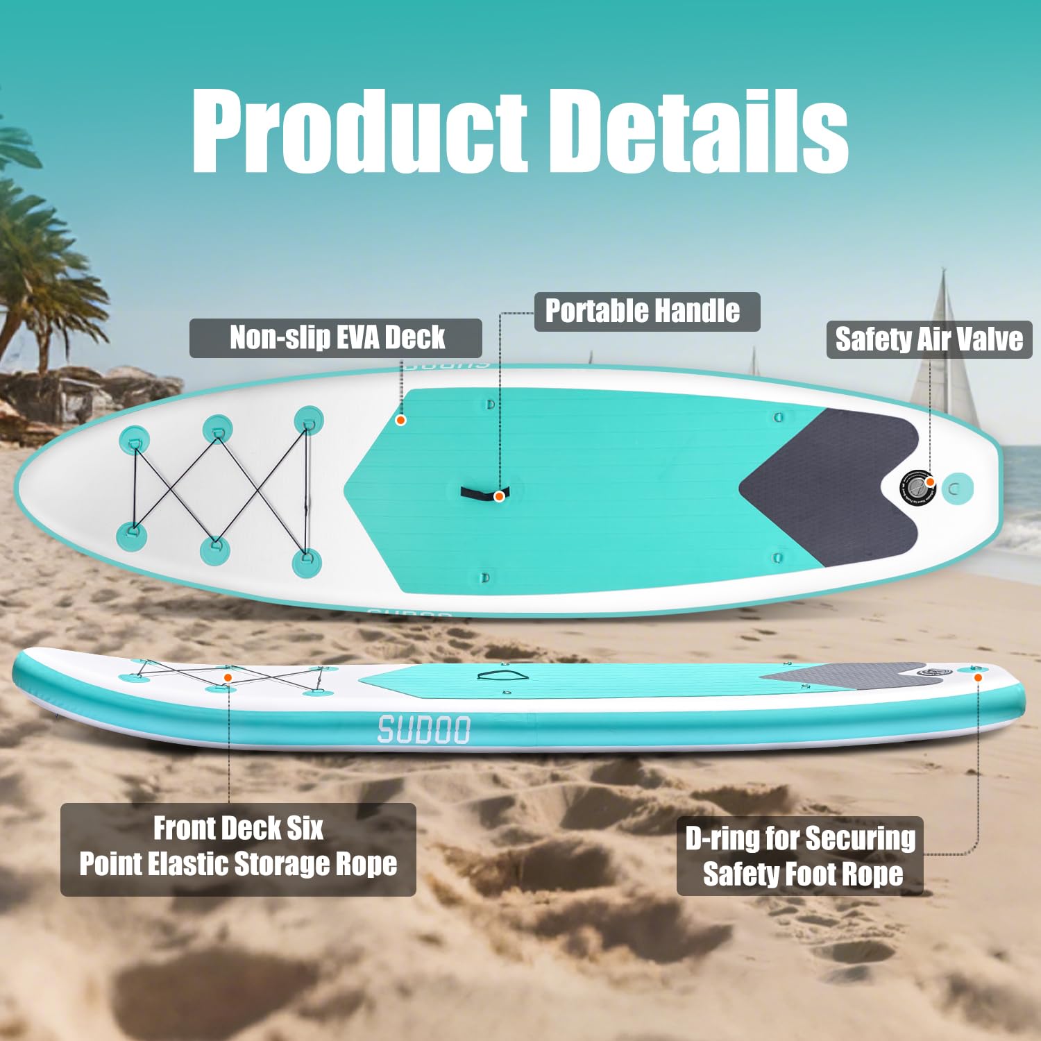 Stand Up Paddling Board, 300cm 325cm SUP Board, Aufblasbare Board für Stand-Up Paddle, Tragkraft bis 150KG, Komplettes Zubehör mit Paddel, Finnen, Pumpe
