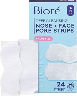 Bioré Nose & Face Deep Cleansing Pore Strips - #1 Blackhead Remover, Reduces Pores, 24 Ct Oil-Free Strips