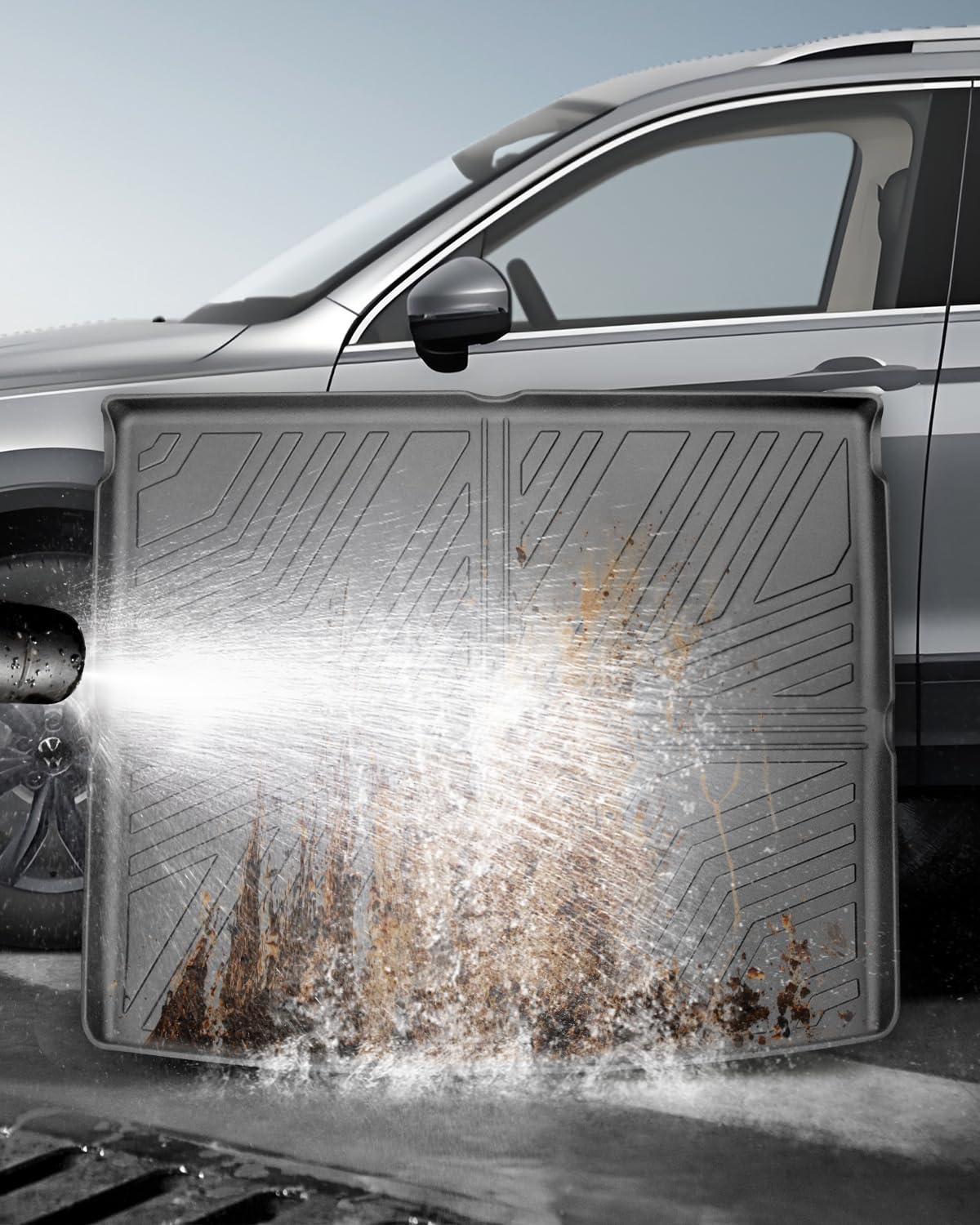 Tappetini per Bagagliaio Superiore per VW Tiguan 3 2024 2025 2026, Tiguan III Tappetino Baule Originale TPE Tappeti Bagagliaio Posteriore con Bordo Alto, Accessori Impermeabili