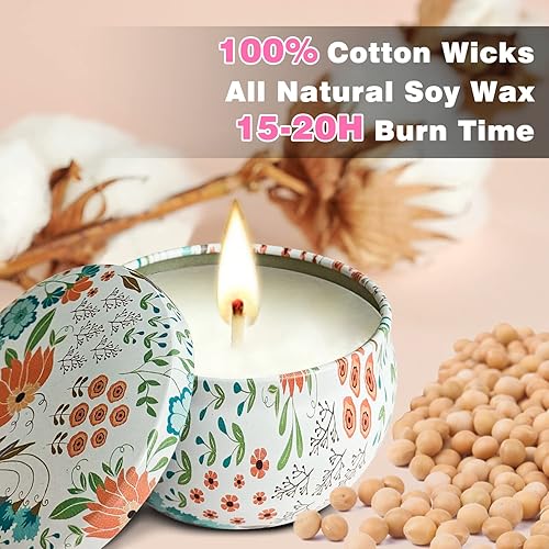 Miniatura 6 de Velas perfumadas de regalo para mujeres velas de aromaterapia de cera de soja para el hogar, juego de aroma a rosa, velas perfumadas, regalos para