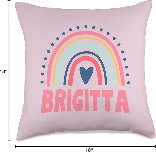 Miniatura 6 de Idea Regalo Personalizzata con Nome Gifts Idea Brigitta Name Custom Woman Myth Legend Pink Birthday Party Throw Pillow, 16x16, Multicolor