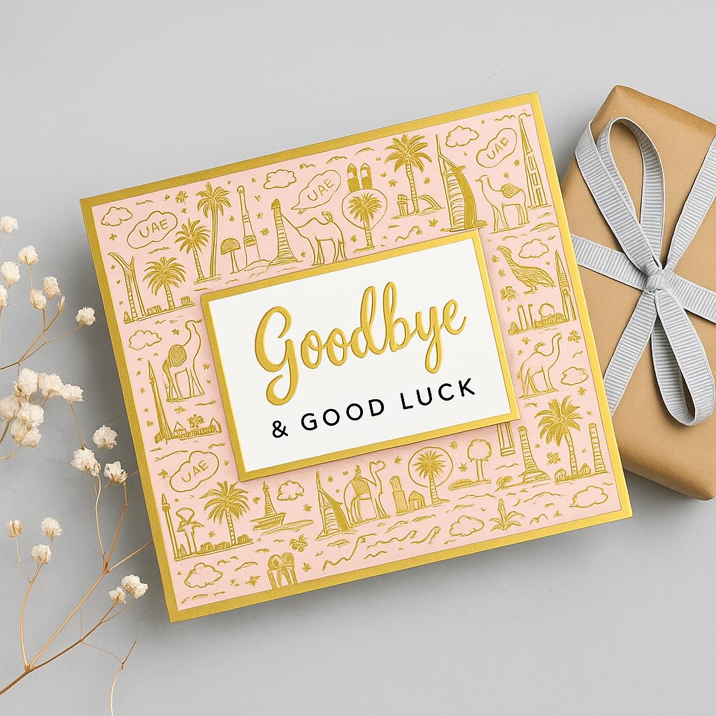 Share the Love Greeting Card - Goodbye And Goodluck - Gold Foil Greeting Card