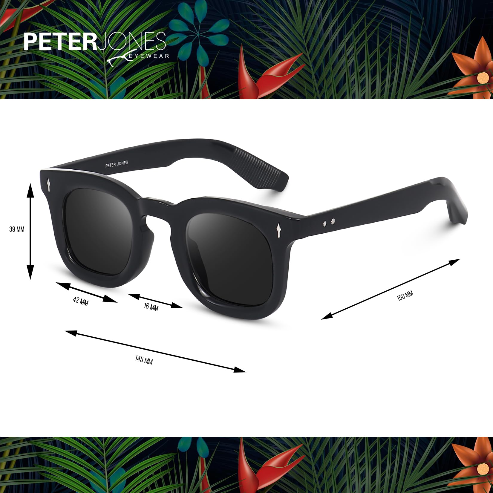 Peter Jones I Zero Power Blue Cut Computer Glasses I Gaming Glasses I UV Protected & Blocks Harmful Rays I Black Color I Men & Women I Medium/Large Square 3819FB - Image 5 thumbnail
