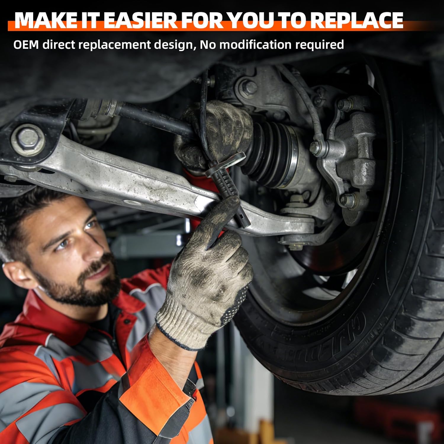 4PCS ABS Wheel Speed Sensor Front & Rear Compatible with 2013-2018 Ram 1500, 2019 Ram 1500 Classic V6 3.0L 3.6L 3.7L, V8 4.7L 5.7L Engine OEM 68053861AB, 68053861AC, 68053861AD Waterproof &Dustproof