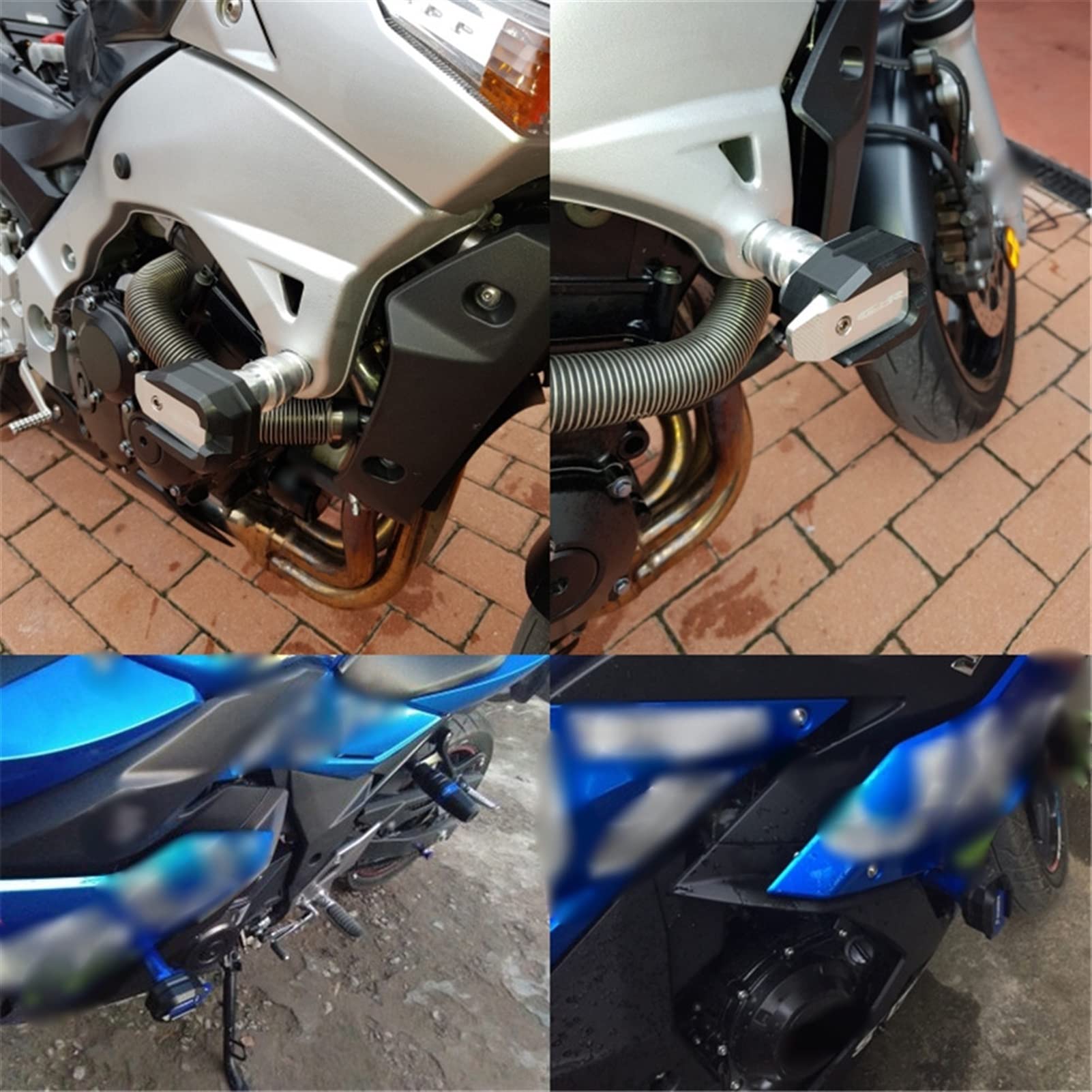 JAYWIS Protettore Dalla Caduta Moto CNC Accessori Protezione Dalla Caduta Paratelaio Carenatura Guard Crash Pad Protector Per Suzuki GSR400 GSR600 GSR750 (Colore : Black1