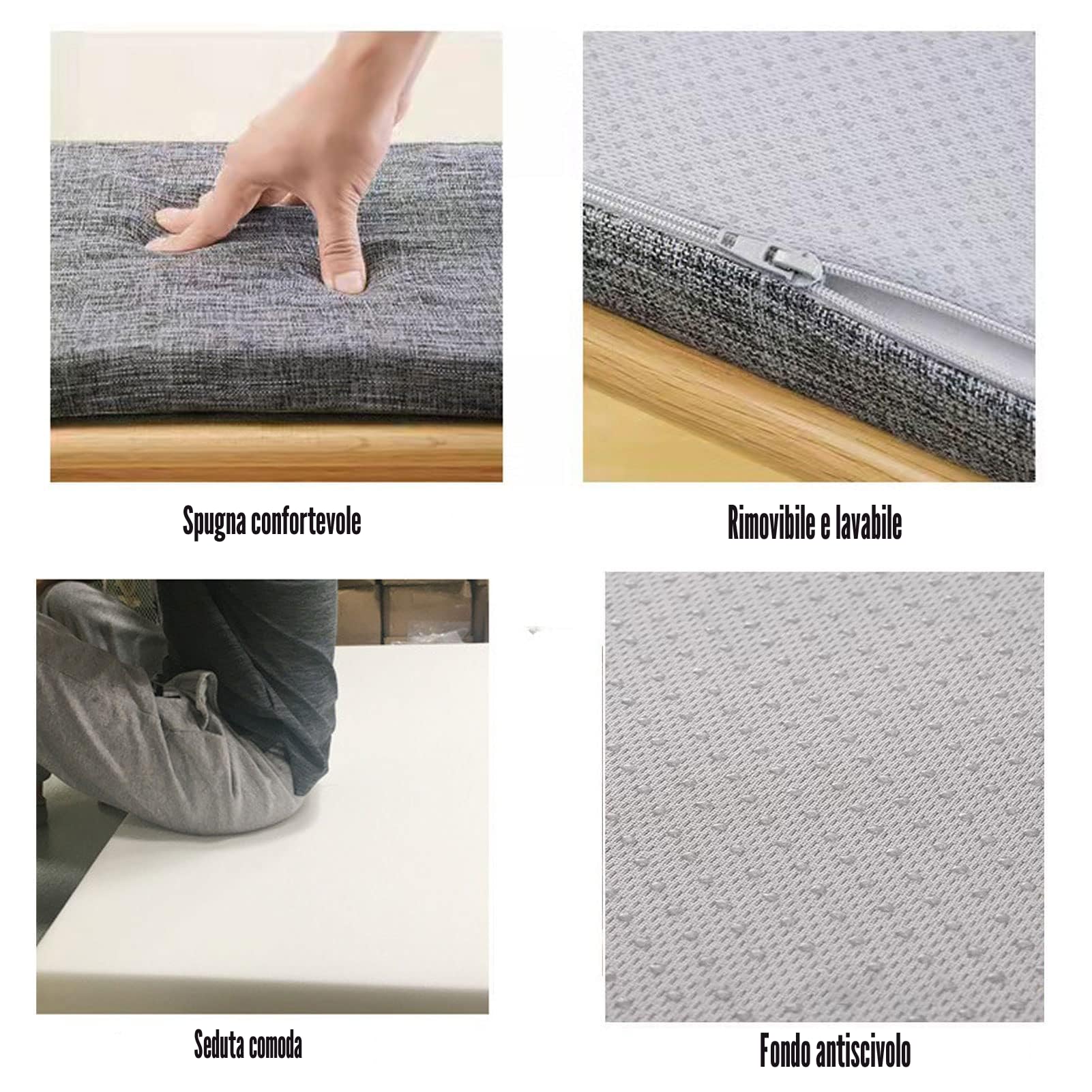 Cuscino Gomma per Panca Dimensioni Personalizzato, Sedile per Mobili da Interni/Esterni, per Sedie da Giardino Terrazza Divano Cucina Legno Casa