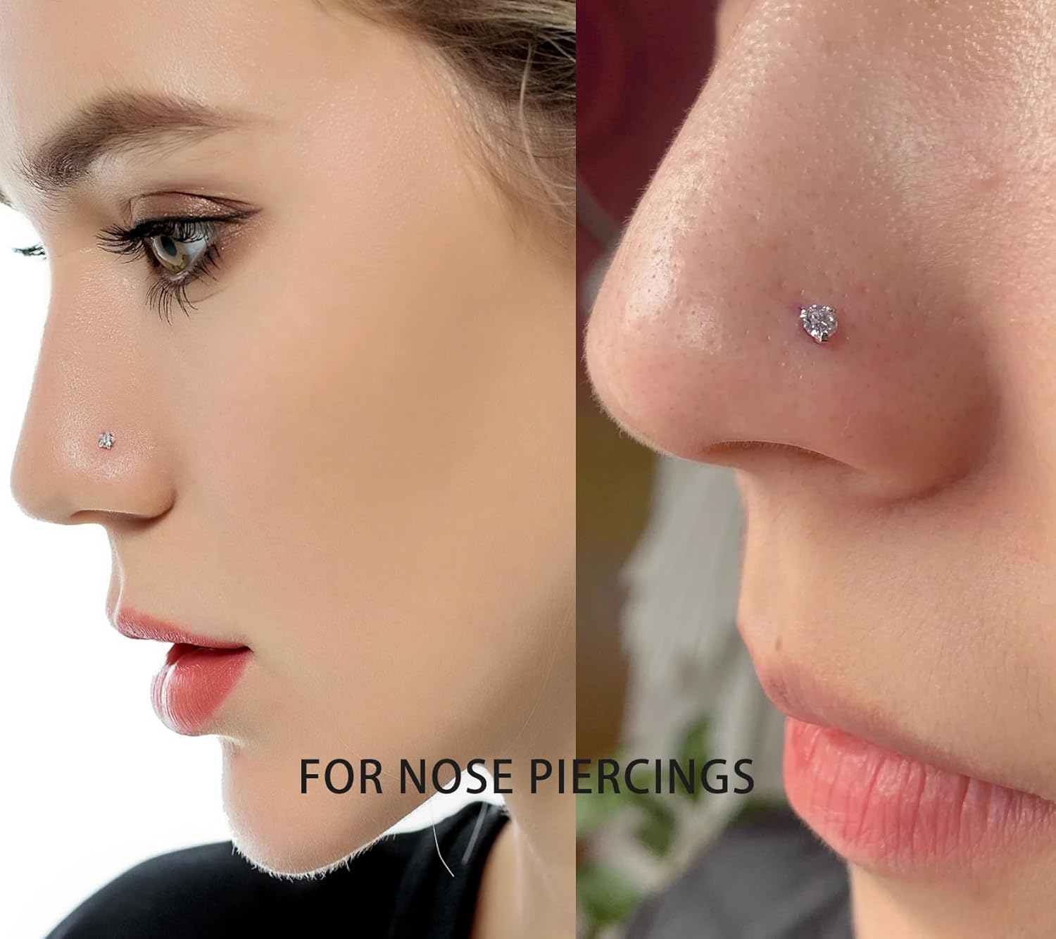 Yaalozei 20G 18G 16G Threadless Push in Lip Labret Nose Rings Studs Surgical Steel Monroe Medusa Cartilage Helix Tragus Earrings Stud Piercing Jewelry for Women Men 6mm 8mm 10mm Bar CZ 3mm - Image 4