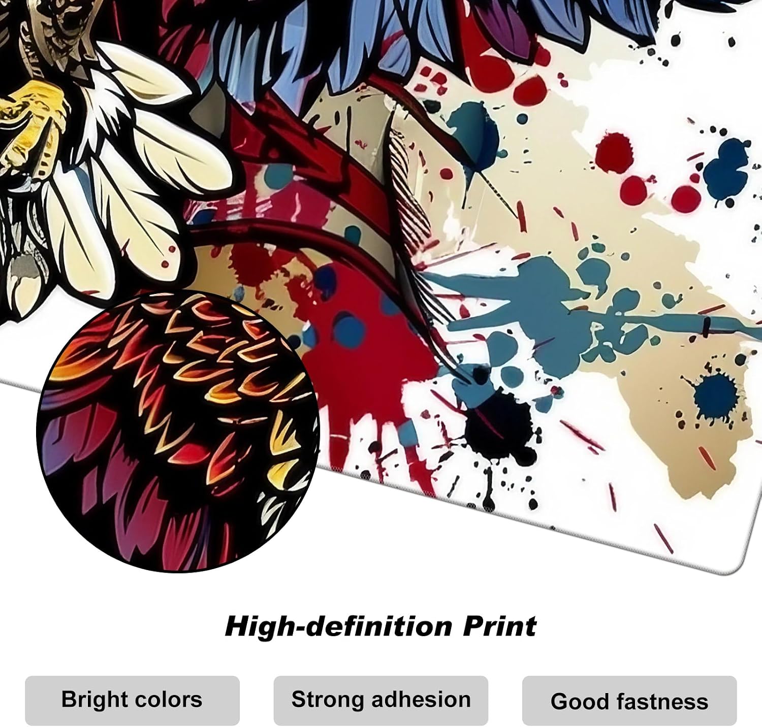 DEGDFSGR for MTG Playmat 27.5" x 15.74" for TCG Playmat Non-Slip Rubber Base Commander Playmat HD Cover for Magic Playmat Iorcana Trading Card Game, Bald Eagle American Flag