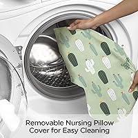 Vista 6 de Little Grape Land - Almohada de lactancia para bebés, almohada de apoyo para bebés, alimentación con biberón, tiempo boca abajo, con funda lavable a