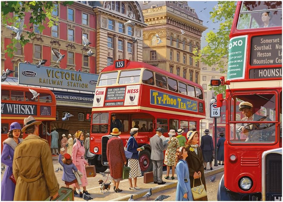 Falcon Victoria Station - 1000 Piece Jigsaw Puzzle for Adults - Beautifully Illustrated 1000Pc Adults Jigsaw Puzzle, Fun Activity for at Home, Puzzles for Rainy Days, Birthday Jumbo