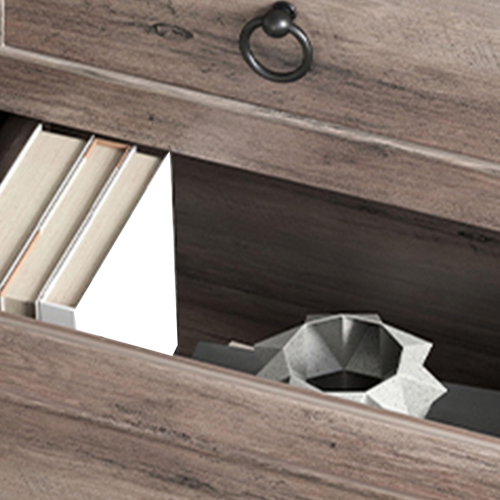 Comò con 6 Schubladen, Commode Holz, Schubladenschrank 102x40x85cm, Komodenschrank con Griffen und Kippsicherung, Cassettiera, Commode Grau per Schlafzimmer, Wohnzimmer