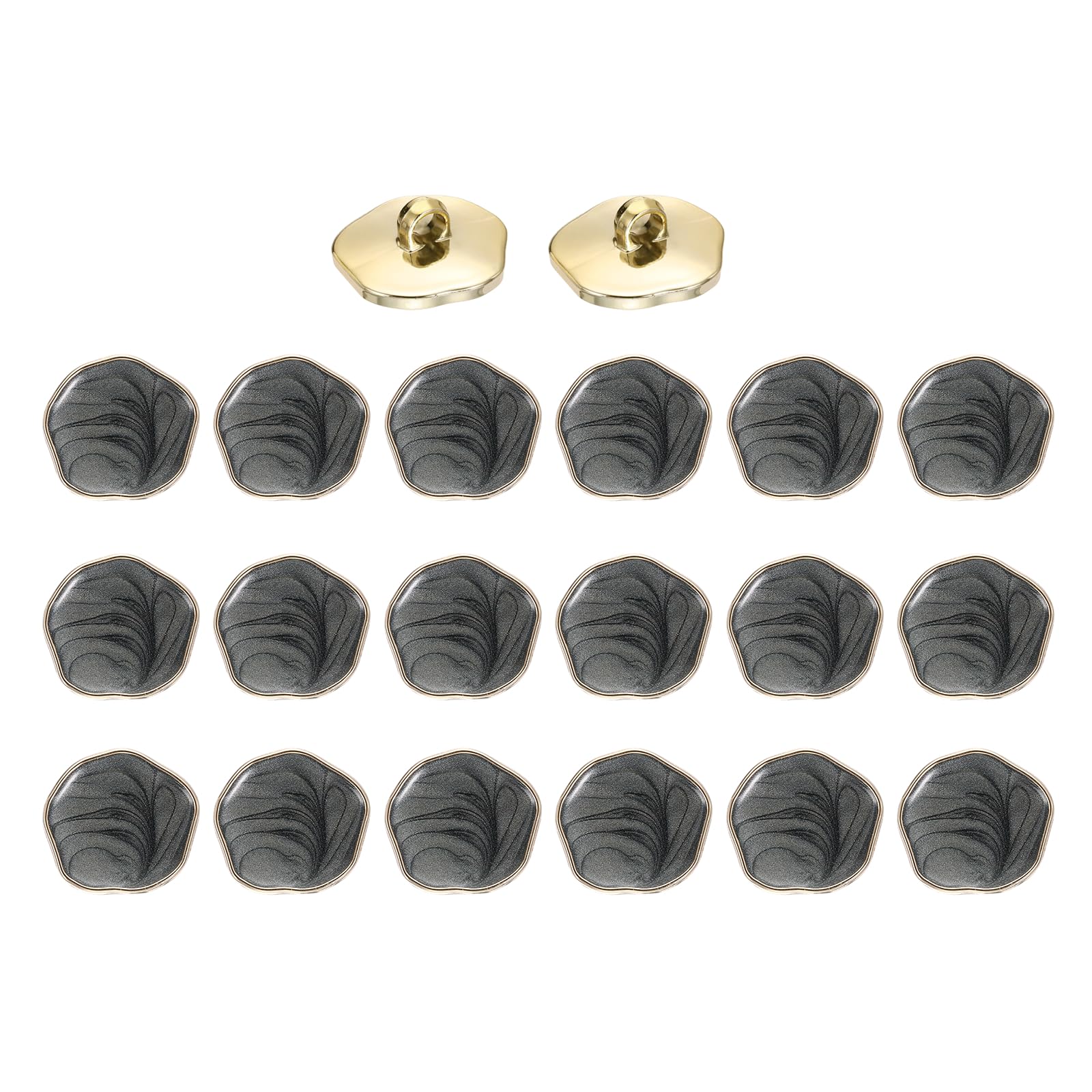 sourcing map 20Pcs Shank Buttons, 21mm/0.8" Irregular Vintage Decorative Sewing Buttons Fastener Accessories for Clothing Coat Suit Cardigan Crafts Decoration, Gray Black