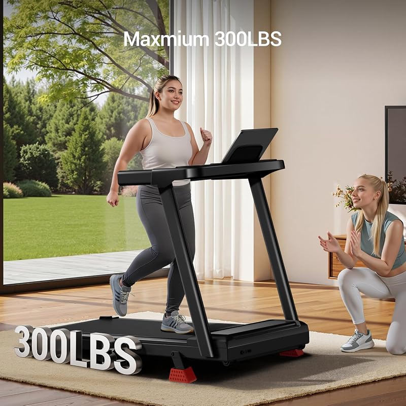 LONTEK 3-in-1 Foldable Treadmill with 15% Incline, Portable Treadmills for Home and Office, Folding Treadmill with Handles, 3.0HP Quiet Walking Pad with Three Screen Display, 300Lbs Capacity image 4