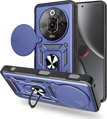 Compatible with ZTE Nubia Focus Pro 5G Case Cover,with Slide Camera Lens Cover Compatible with ZTE Nubia Focus Pro 5G Z2351N Case Blue