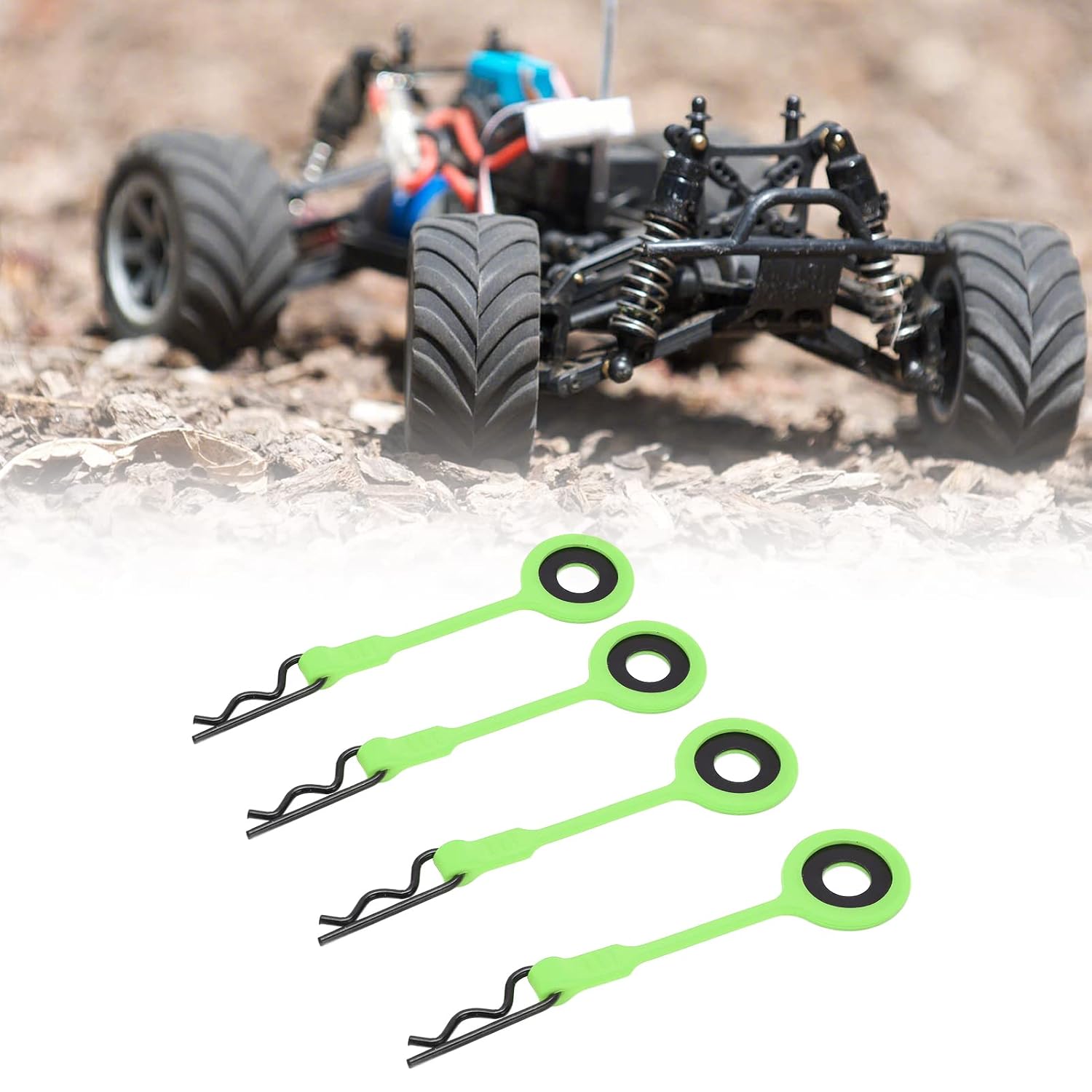 Dilwe RC Car Shell Body Clip,4PCS RC Car Shell Body Fixed Clips Upgrade Parts Universal for 1/10 Model Car(Green)