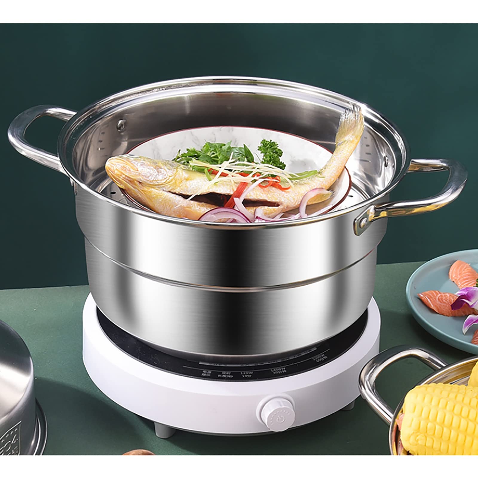 Dampfgartopf/Suppentopf/Edelstahl 304 In Lebensmittelqualität,Einteiliger Energiesammeltopfboden,Gedämpfte Meeresfrüchte,Hühnersuppe,Brei