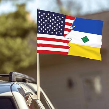 Double Side Flag of Muzo Boyaca And America Car Flag Window Clip 12 X 18 Inch UV Protection Outdoor Car Flags Decoration Banner