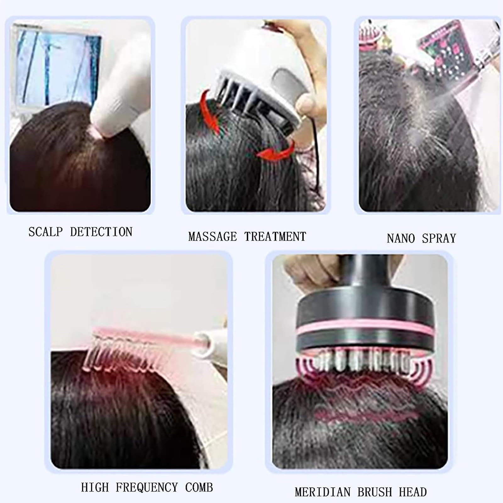 Microscopio digital analizador de cabello para detección de cuero cabelludo y folículos pilosos, pantalla LCD, incluye 7 asas, ideal para diagnóstico de piel facial de salón y spa