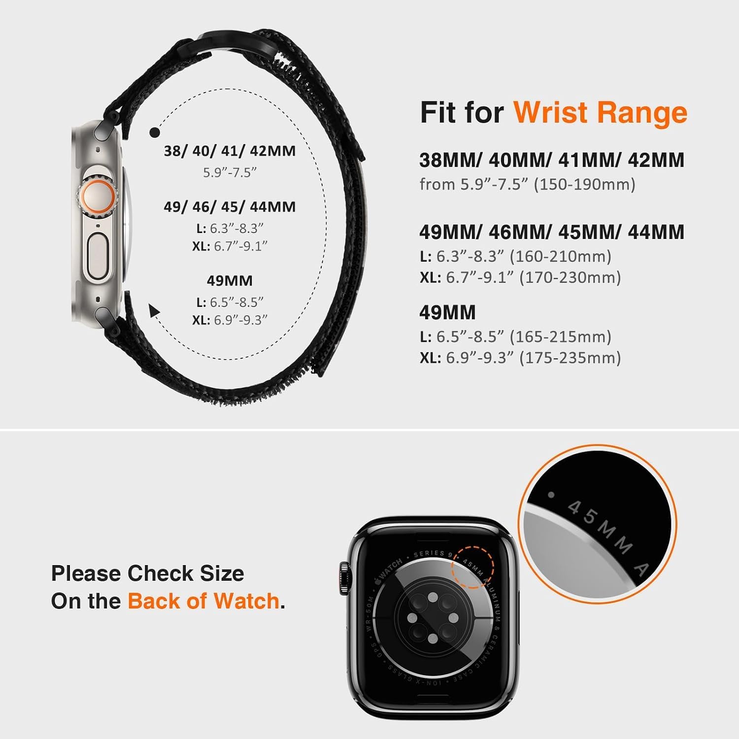 ULTIMAL Rugged Nylon Band for Apple Watch Bands for Men Women