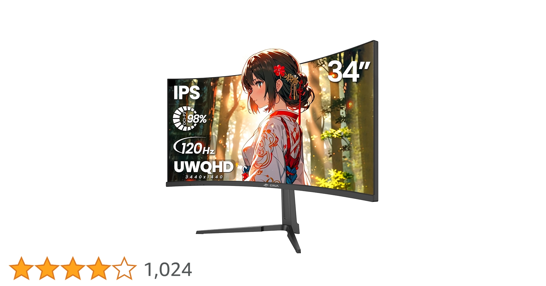 Amazon.co.jp: 【IPSパネル 湾曲モニター】CRUA ゲーミングモニター 34