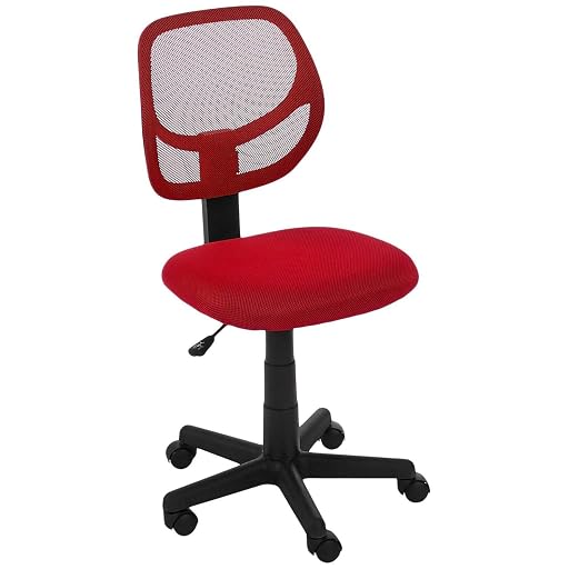 MockWares Basics Low-Back Mesh Task Chair, Red