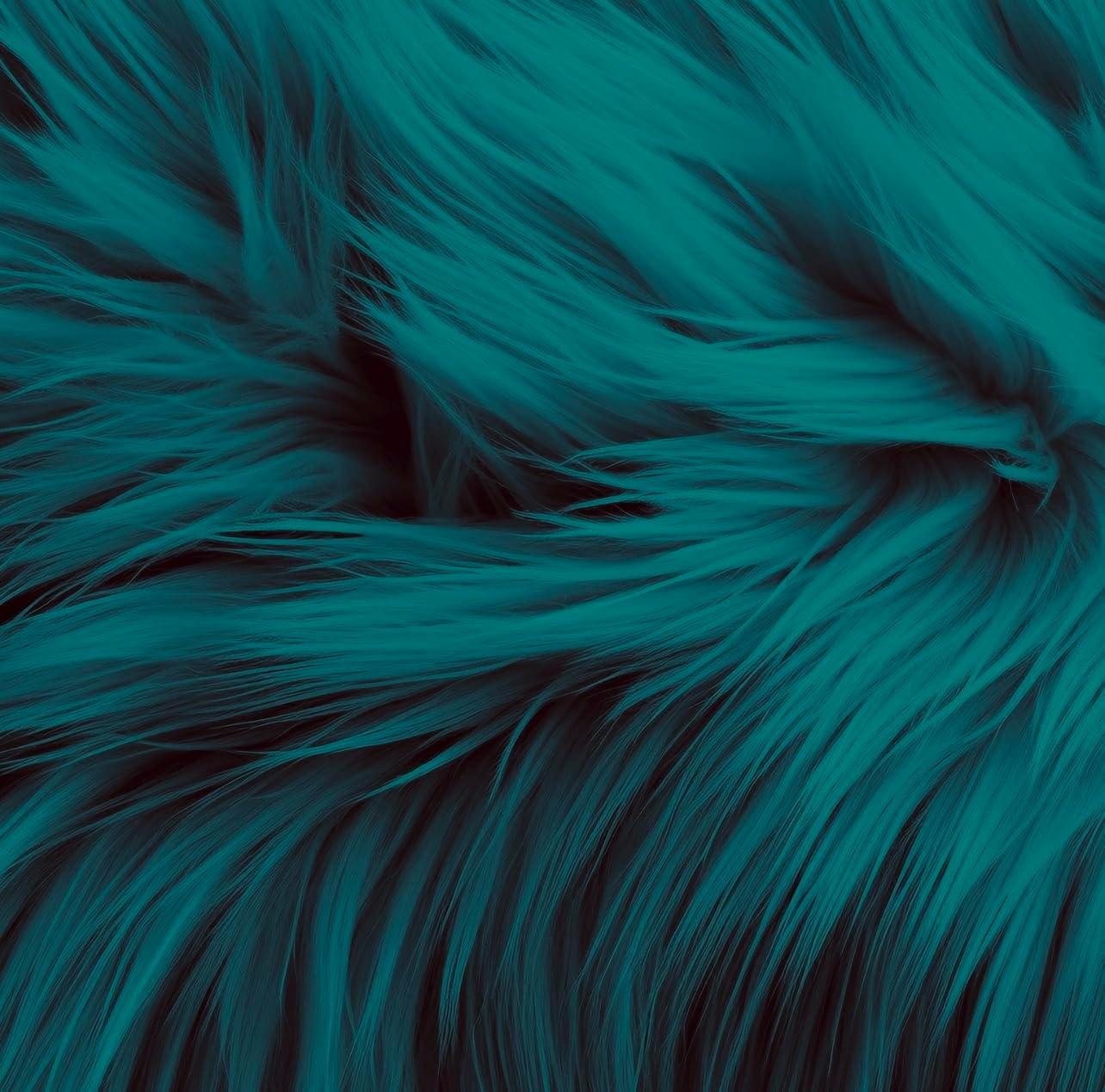 FabricLA Shaggy Faux Fur Fabric - 30" X 36" Inches Pre-Cut - Use Fake Fur Fabric for DIY, Craft Fur Decoration, Fashion Accessory, Hobby - Dk Turquoise