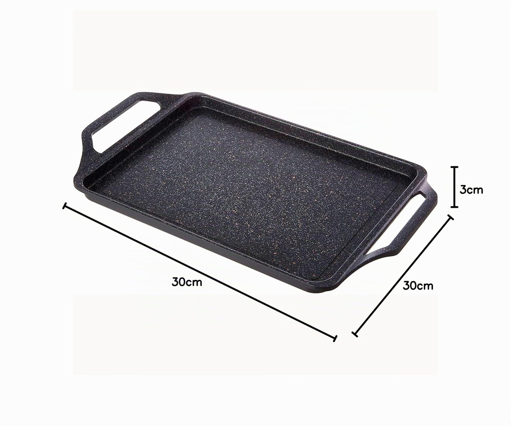 WECOOK! Ecochef Bistecchiera Induzione 43 X 25cm, Piastra per Grigliare, Alluminio Fuso, Antiaderente QUANTANIUM Ecologico senza PFOA, 5mm Spessore, Maniglie in Silicone, Vitroceramica, Gas, Forno