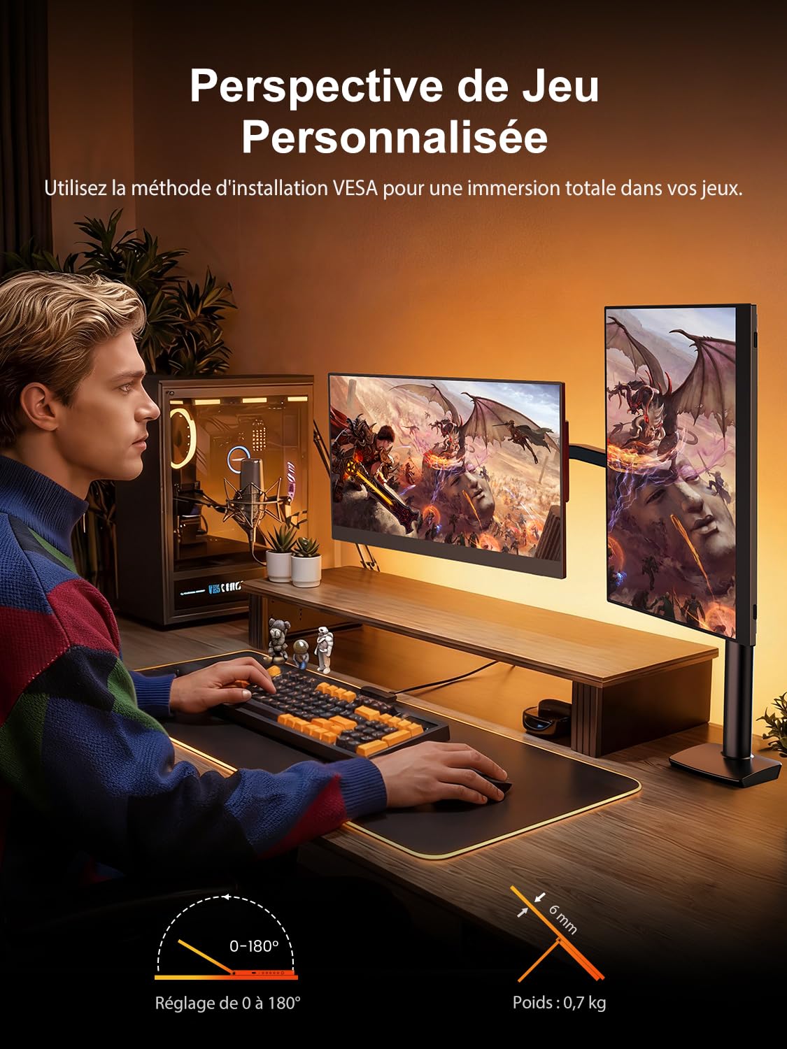 UPERFECT 16 Pouces 2K 144Hz QLED Moniteur Portable, 2560x1600 150% sRGB
