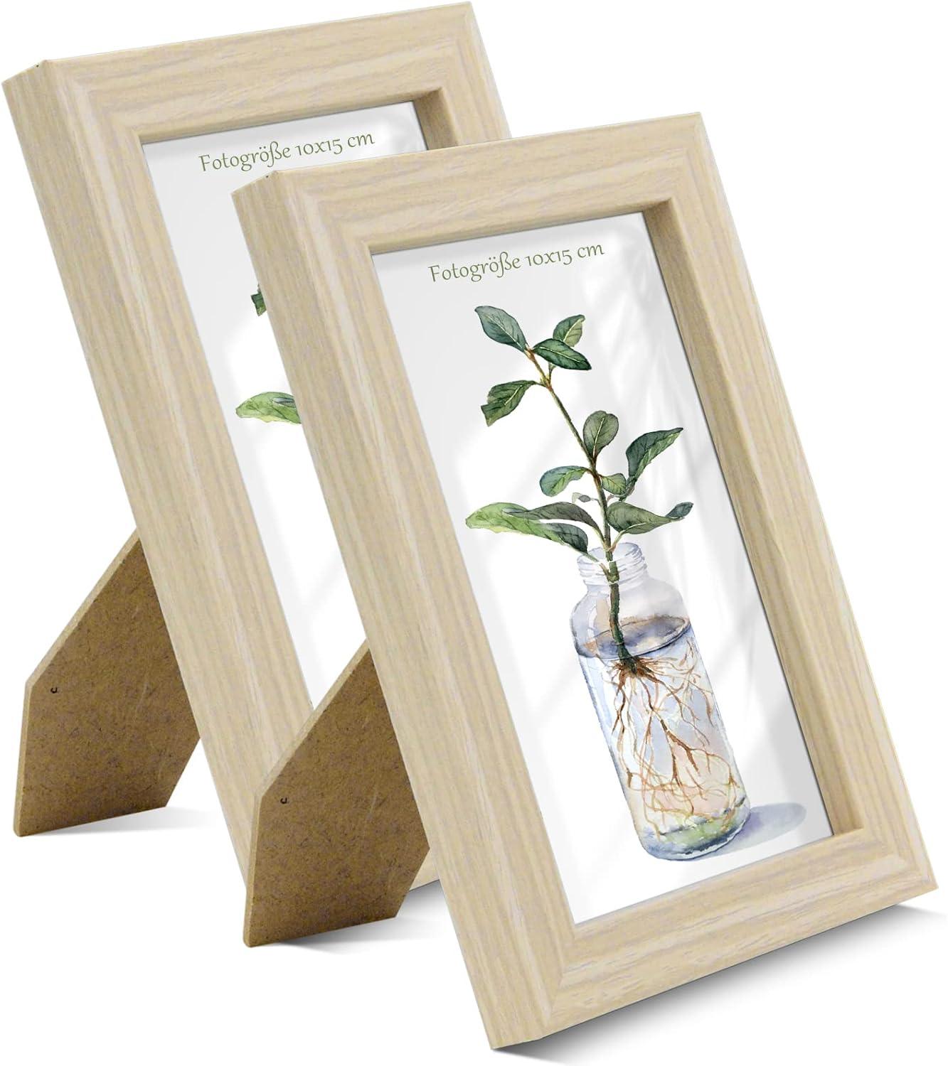 RonFin 4x6 Picture Frame, Glass Front Photo Frame 2 Pcs with Mount Portrait Frame