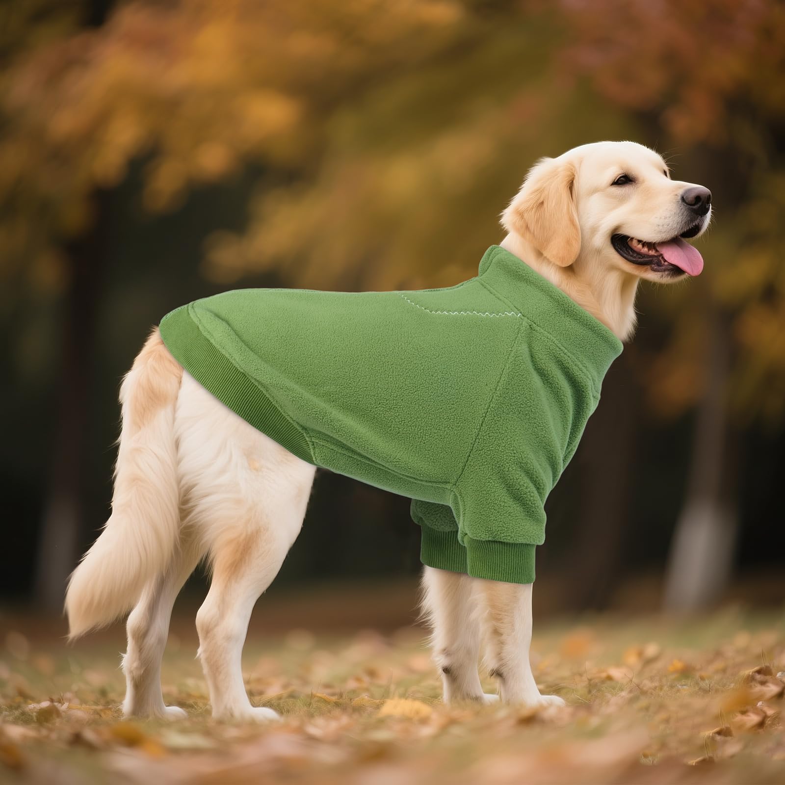 BRKURLEG Pull en polaire chaud et doux pour chien, à col roulé pour chiens de petite, moyenne et grande taille, manteau d'hiver pour chien, veste de Noël pour animal de compagnie avec fermeture éclair