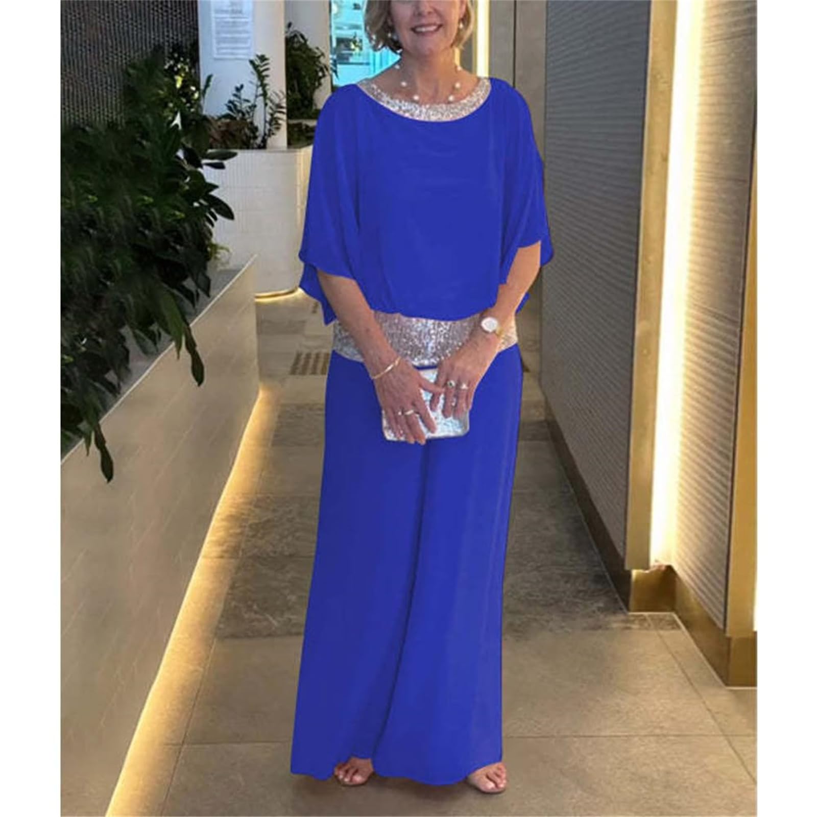 Elegancki dwuczęściowy zestaw z cekinami dla kobiet eleganckie cekinowe garnitury półformalne spodnie garnitury na wesele wieczorne przyjęcie