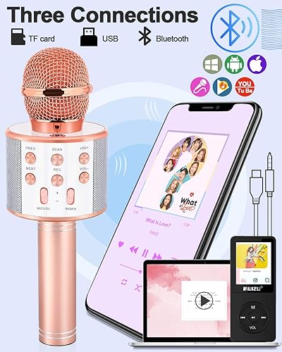 Miniatura 4 de Dodosky Juguetes para niñas de 5 a 12 años, micrófono inalámbrico Bluetooth de karaoke para niños, juguetes populares para niños de 5, 6, 7, 8, 9,