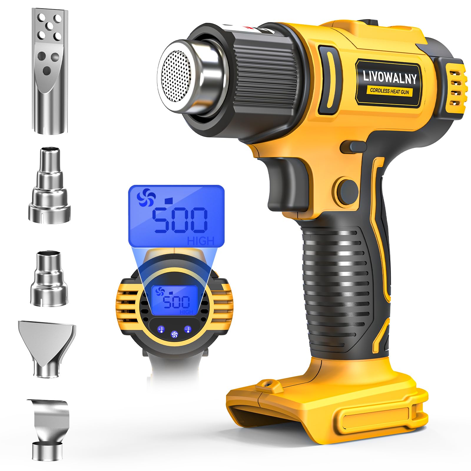 Cordless Heat Gun Compatible with Dewalt 20v Battery (Tool Only) | 350W 122℉-1022℉ Fast H…