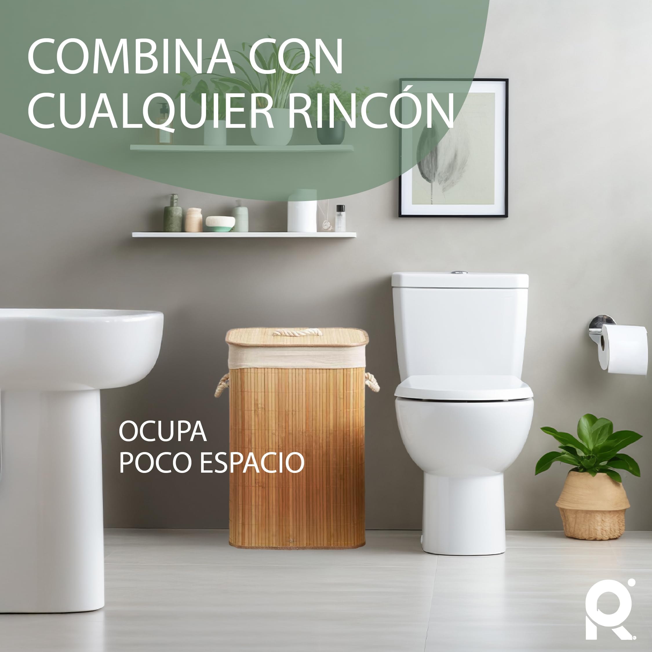 Cesto Ropa Sucia 2 Compartimentos. Cesta con Tapa Cubo 72 L de Bambu (Natural) Laundry Basket Incluye Bolsa Antiolor Canasta Doble de Lavanderia Madera Colada Pack 3