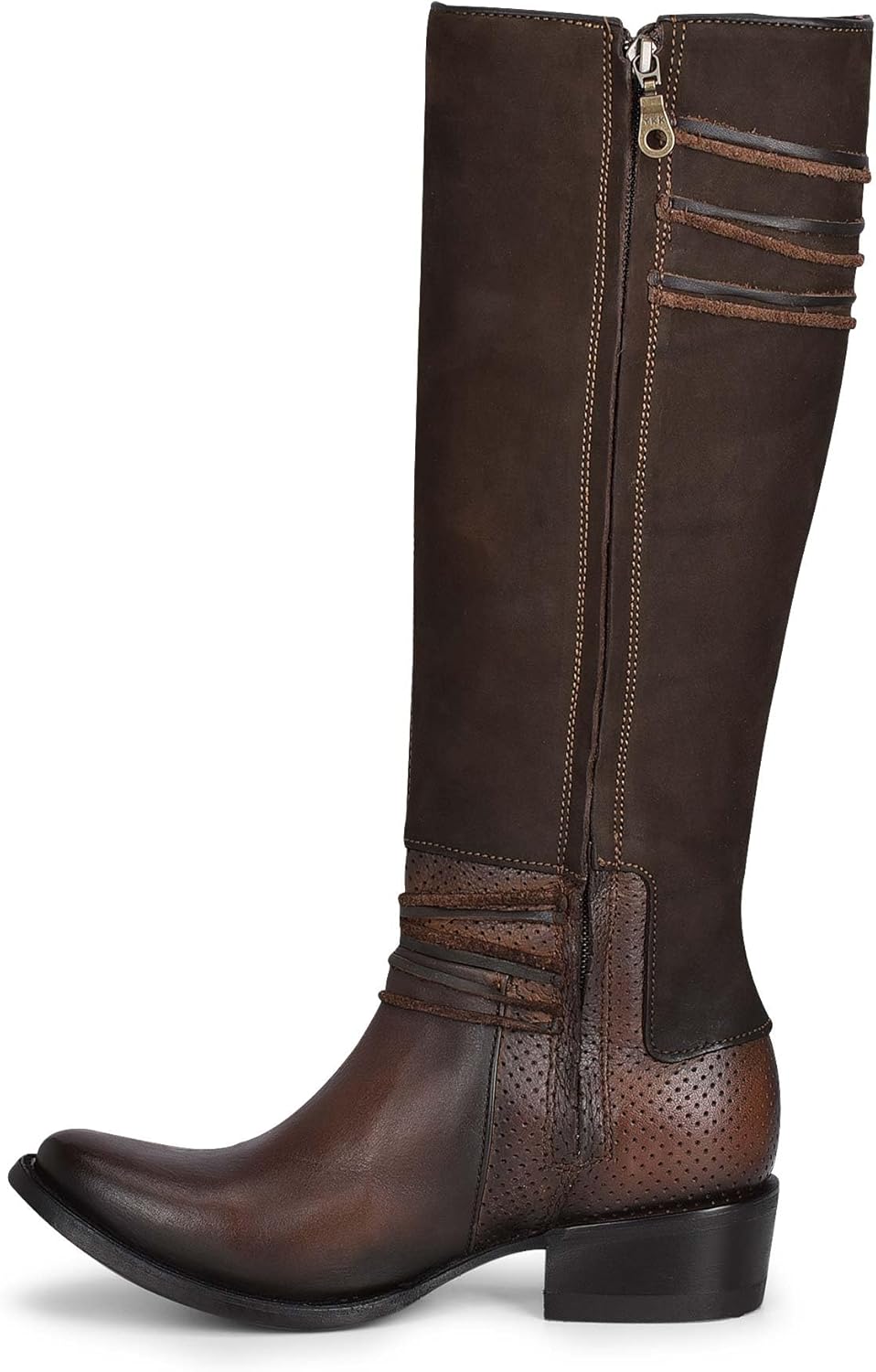 Cuadra Women's Tall Boot in Genuine Leather with Zipper Brown - Image 4