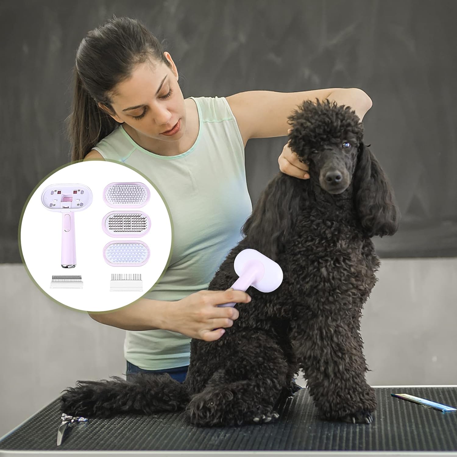 FRCOLOR Cat Grooming Brush Replacement Heads Multi-functional Pet Massage Comb for Daily Use Reduces Shedding Ergonomic Design for Easy Cleaning and Comfort